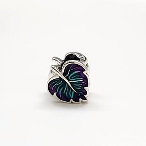 Pandora Purple & Green Leaf Enamel Charm